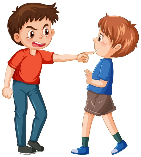 A boy get bullied by his friend illustration