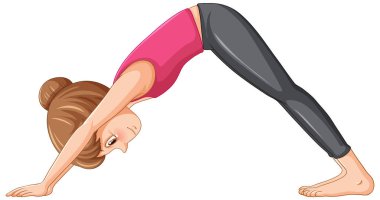 A girl doing yoga cartoon character illustration