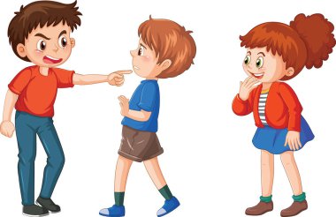 A boy abused by other kids illustration