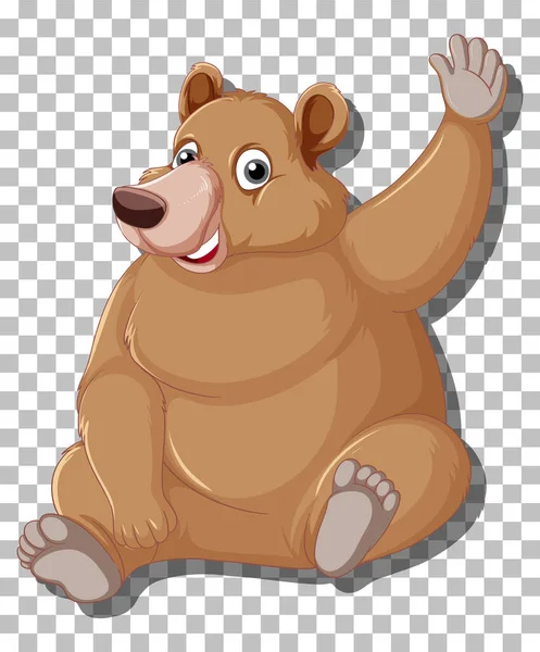 Grizzly Bear Cartoon Character Isolated Illustration — Stock Vector