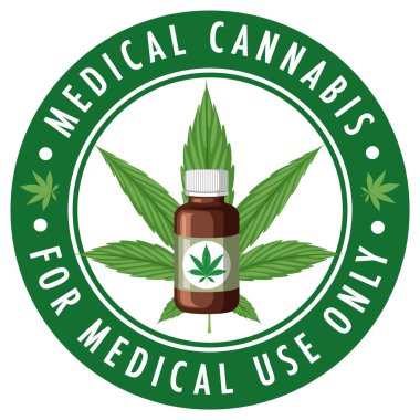 Medical cannabis badge logo illustration