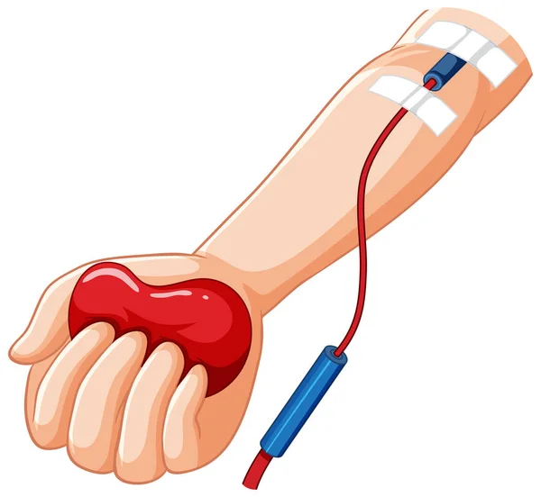 Blood Donation Symbol Hand Illustration —  Vetores de Stock