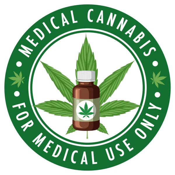 Medical Cannabis Badge Logo Illustration — Stock vektor