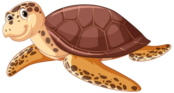 Cute Sea Turtle Cartoon Character Illustration — ストックベクタ