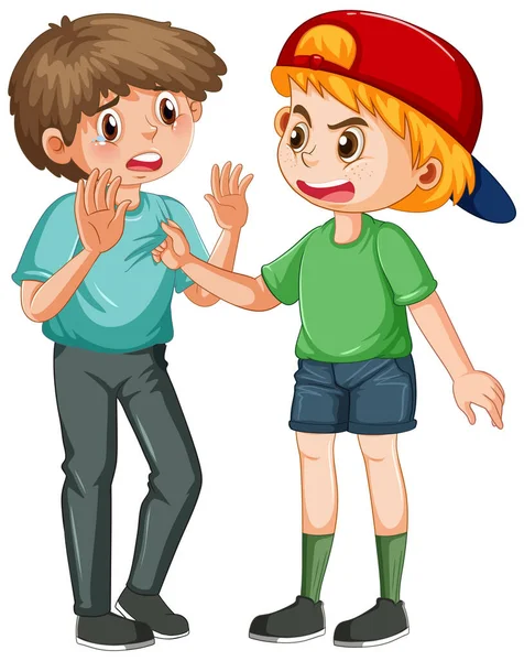 Boy Get Bullied His Friend Illustration — Stockvector
