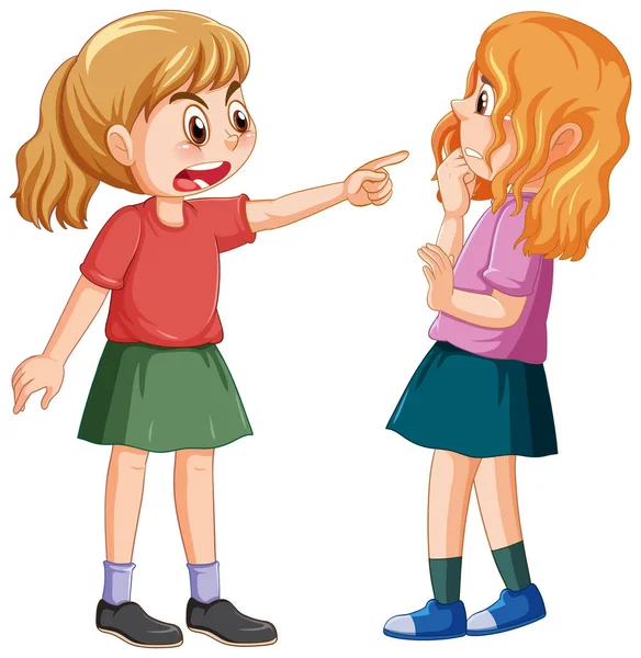 Girl Bullied Her Friend Illustration — Stock Vector