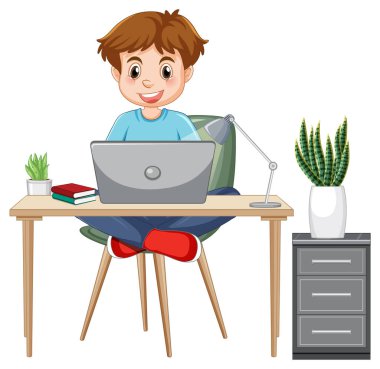 Dizüstü bilgisayarda internette gezinen bir adam