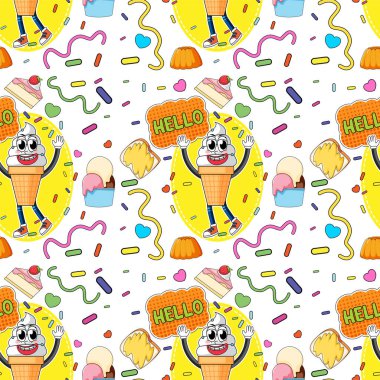 Tatlı dondurma pürüzsüz desen çizimi