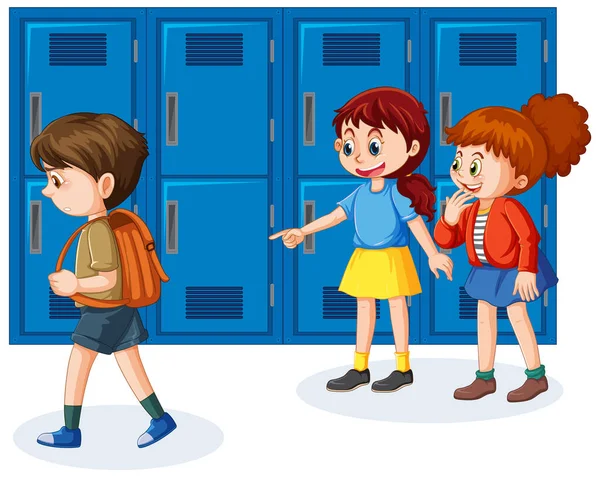 Boy Get Bullied Other Children Illustration — Stock Vector