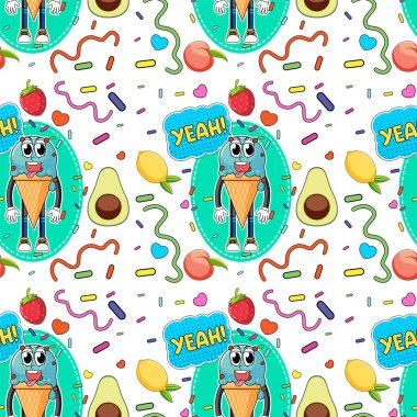 Tatlı dondurma pürüzsüz desen çizimi