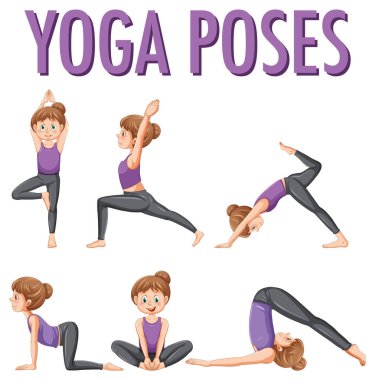 Yoga poziyonları çizimi