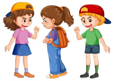 İki çocuk bir kızı istismar ediyor.