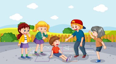 Kids bullying at school illustration
