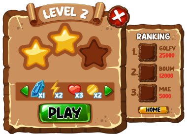 Oyun ögesi şablon tasarımı çizimi çizimi