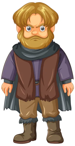 Medieval Dwarf Cartoon Character Illustration — ストックベクタ