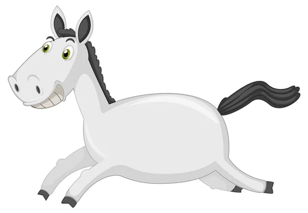 Correre Cavallo Cartone Animato Sfondo Bianco Illustrazione — Vettoriale Stock