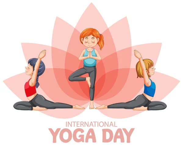 International Yoga Day Banner Design Illustration — Stockový vektor