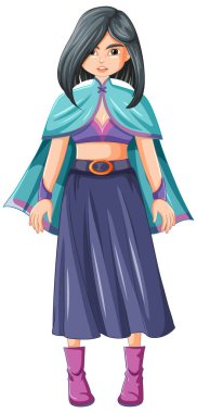 Güzel cadı çizgi film karakteri çizimi