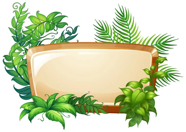 Шаблон Рамы Иллюстрацией Тропических Листьев — стоковый вектор