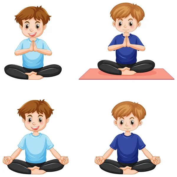 Yoga Poziyonları Çizimi — Stok Vektör