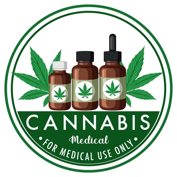 Medical Cannabis Badge Logo Illustration — стоковый вектор