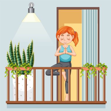 Yoga ve meditasyon yapan bir kadın.