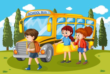 Kids bullying at school illustration