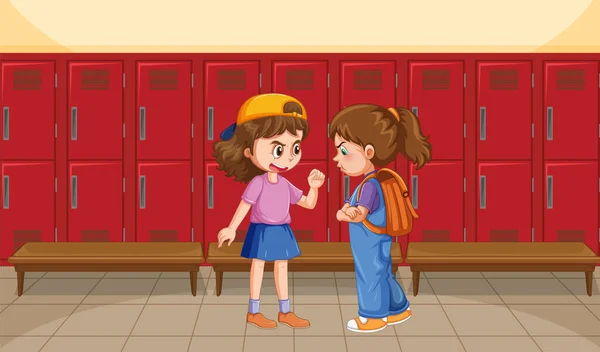 School Bullying Student Cartoon Characters Illustration — 图库矢量图片