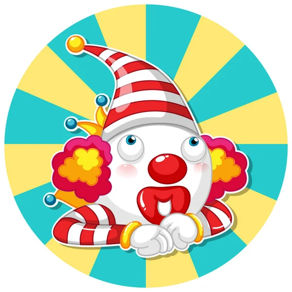 Circus Clown Colourful Icon Banner Illustration — Vetor de Stock