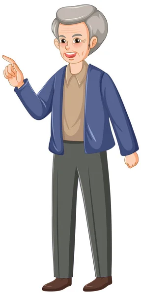 Ein Männlicher Senior Cartoon Figur Illustration — Stockvektor