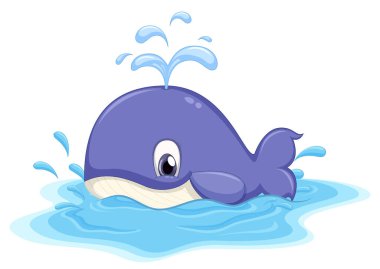 Şirin balina çizgi film karakteri çizimi
