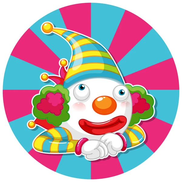 Circus Clown Colourful Icon Banner Illustration — Archivo Imágenes Vectoriales