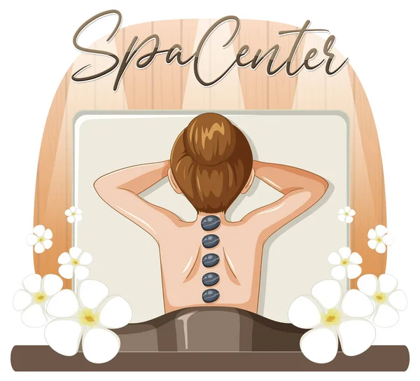 Spa Center Text Design Banner Poster Illustration — Stock Vector