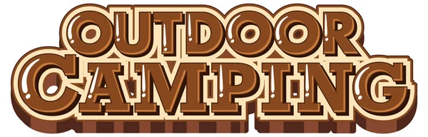 Text Design Für Das Wort Outdoor Camping Illustration — Stockvektor