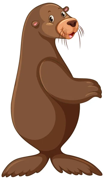 Niedliche Seelöwe Zeichentrickfigur Illustration — Stockvektor