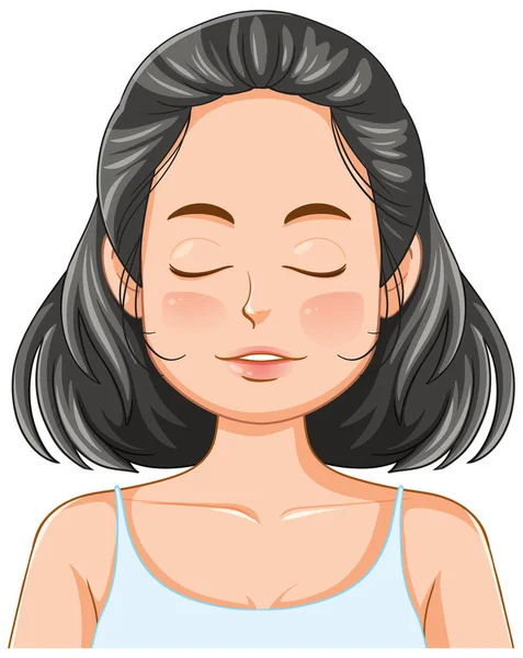 Portrait Young Woman Illustration — Stock Vector