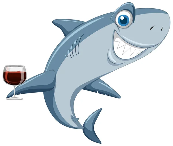 Smiling Shark Cartoon Character Illustration — Stock vektor