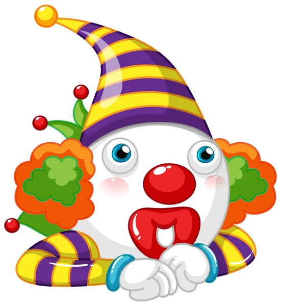 Clown Stripfiguur Geïsoleerde Illustratie — Stockvector