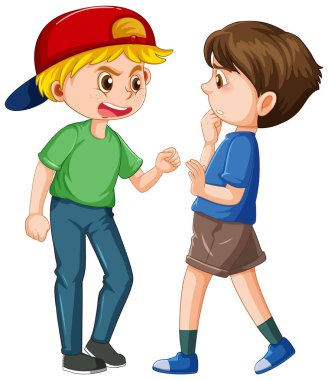 A boy get bullied by his friend illustration