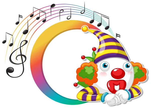 Circus Clown Music Key Banner Illustration — Stock Vector