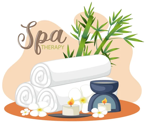 Texte Spa Avec Illustration Objets Aromatiques Spa — Image vectorielle