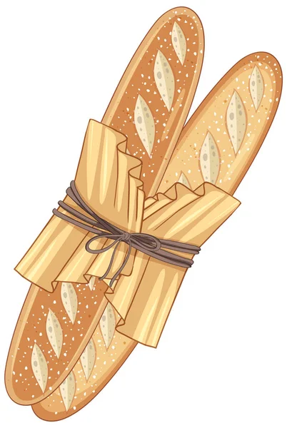 美味的法式面包卡通画 — 图库矢量图片