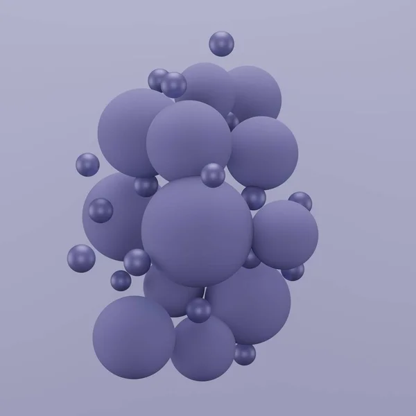 Рендеринг Плавающей Фиолетовой Сферы Монохромного Изображения Модного Цвета Года — стоковое фото