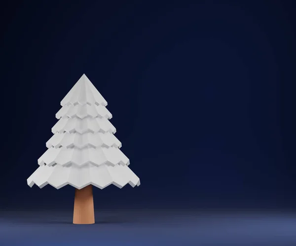 Vyobrazení Pohlednice Bílým Zasněženým Vánočním Stromečkem — Stock fotografie