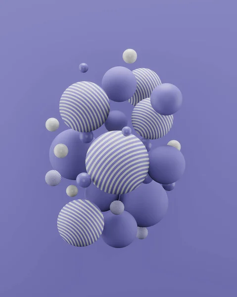 Abstract Blue Spheres Render Illustration — стоковое фото