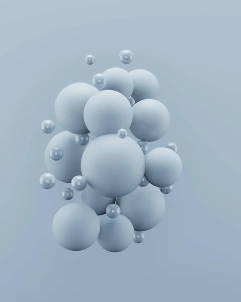 Abstract Blue Spheres Render Illustration — стоковое фото