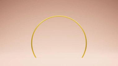 Pembe arka planda altın metalik şekiller, 3D görüntüleme