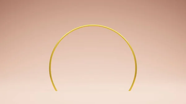 Goldene Metallic Formen Auf Rosa Hintergrund Renderer — Stockfoto