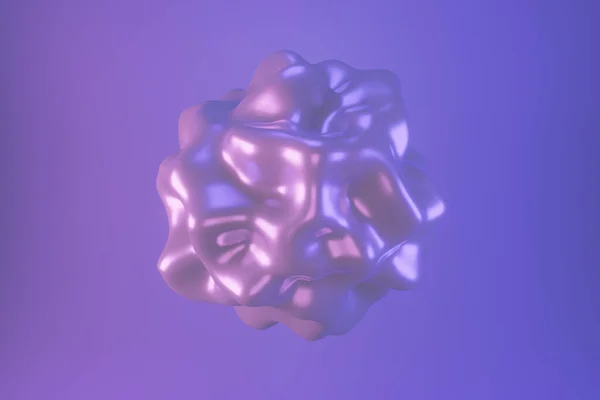 霓虹灯和蓝光中抽象几何形状的3D渲染 — 图库照片
