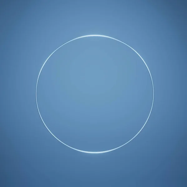 Blauwe Achtergrond Met Gouden Gloeiende Cirkel Renderen — Stockfoto